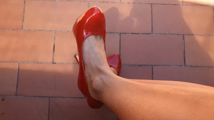 DOUBLE SPRAINS in Red Stilettos High Heels