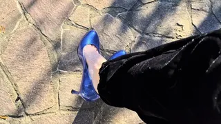 SPRAIN on a Thin Ledge in Blue Stilettos High Heels