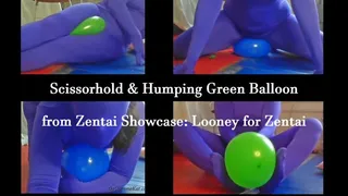 Scissorhold & Humping Green Balloon ONLY from Zentai Showcase: Looney for Zentai