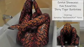 Zentai Showcase: Dirty Tiger Zentai Bathtime (Bath ONLY)