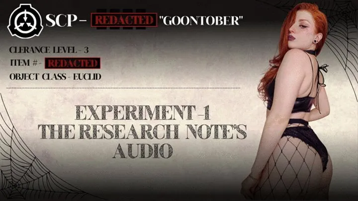 Goontober Experiment 1 The Research Notes Audio