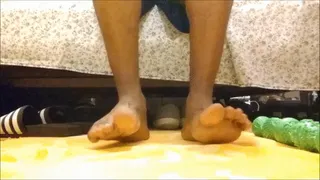 Male feet with foot roller (2018)