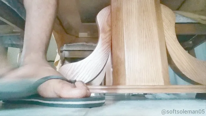 My feet under the table, in side angle POV (2) (2019)