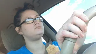 Eating in traffic jam