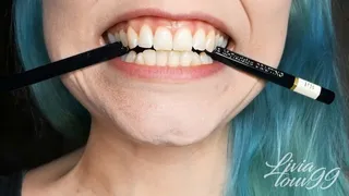 Crushing pencils with my teeth