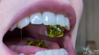 Gummy bears crushed with my teeth