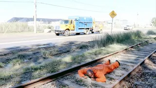 Punished on a live train track