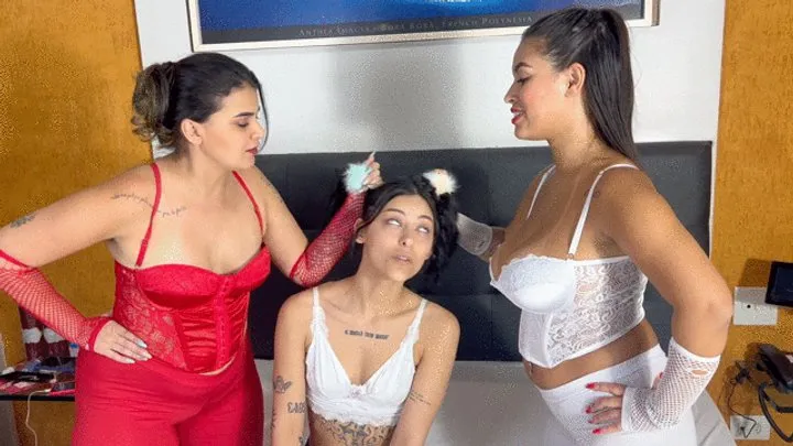 TWO GODDESSES FART ON THE NEW GIRL SLAVE By NICOLLY, BRUNA PAZ AND BARBARA CAM By ALINE