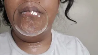 BLOWING SOAPY MOUTH BUBBLES