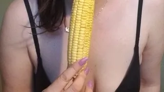 Corn Cob Anal Spit Lube before I stick It in My ass