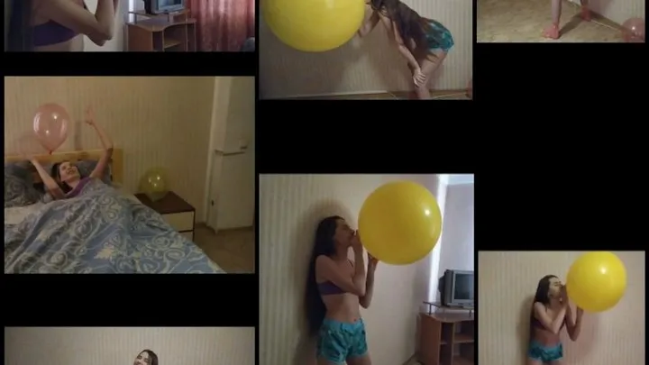 Nastya found a big yellow balloon