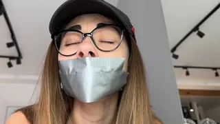 She picked her nose and taped her mouth shut (custom video)