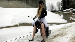 Winter pony training by Mistress Katharina - German language, no subtitles