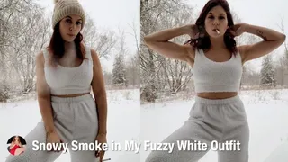 Snowy Winter Smoke in My Cute Lil Fuzzy Outfit