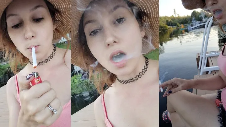 Smoking (and Littering) at the Lake in My Cute Pink Top