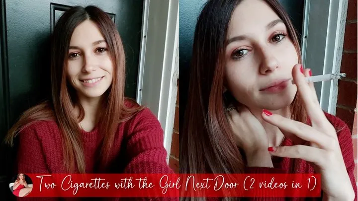 Girl Next Door in the Cute Red Sweater Chainsmokes for You - 2 videos in you