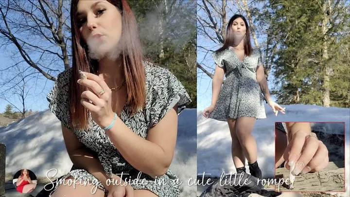 Who Wears a Short Skirt on a Snowy Day? This Smoking Girl, that's Who