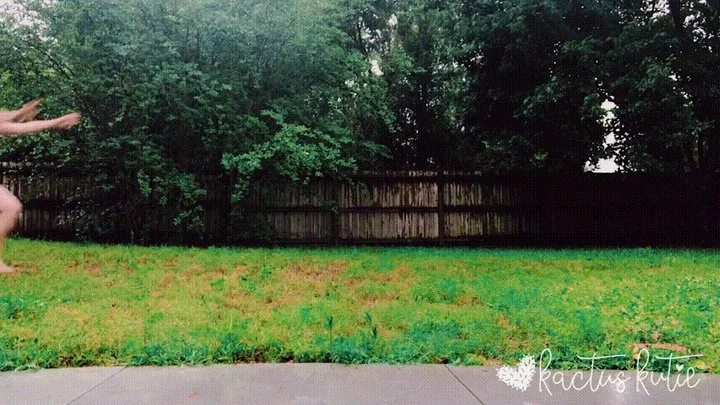 peeing and frolicking in the rain