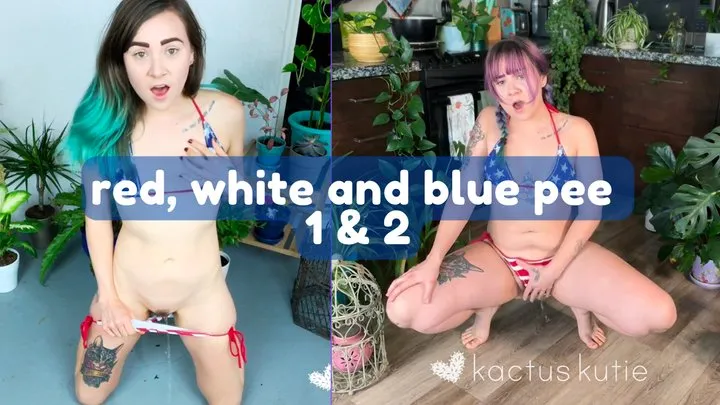 red, white, and blue pee 1 and 2