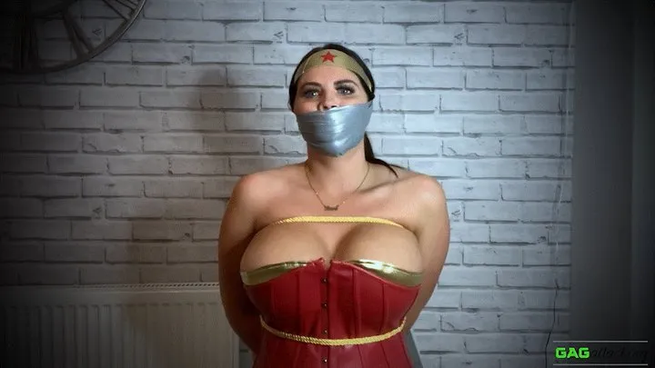 Terri Lou as Wonder Woman Tape Gagged by Goon HD