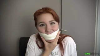 Red Foxy - Microfoam tape gagged FULL 3 Gags