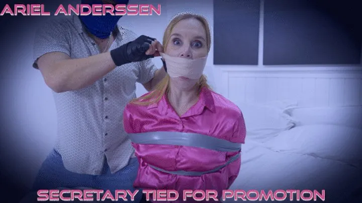 Ariel Anderssen - Tied For Promotion Alt ( Satin Blouse, Bandage Wrap Gag, Duct Tape Gag, Tape Bondage, Tape Gagged )