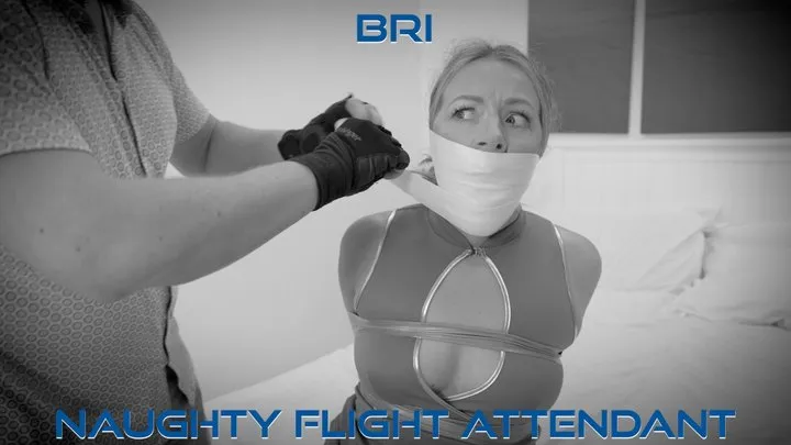 Bri - Flight Attendant Missing Her Flight Alt ( Tape Gagged, Tape Bondage, Cleave Wrap Gag, Clear Tape Wrap, OTN gag, Hogtie )