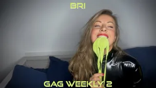 Bri - Gag Weekly 2 ( Catsuit, Gagged Women, Gagged, Self Gag, Self Bondage )