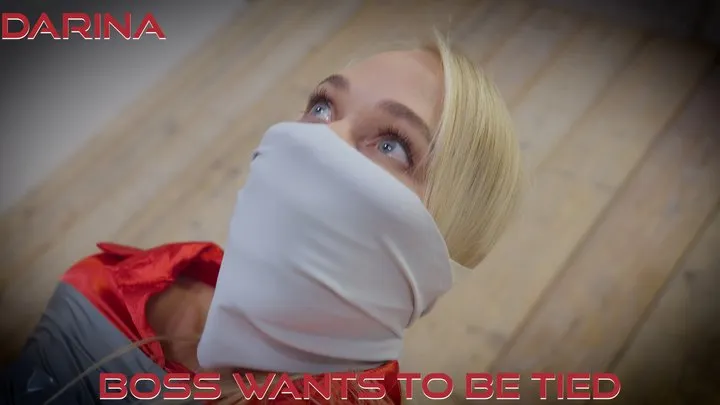 Darina - Boss Wants To Be Tied ( Tape Gagged, Tape Bondage, Blindfolded, Bandage Wrap Gag, Microfoam Tape Gag,