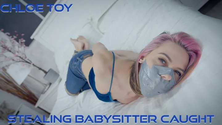 Chloe Toy - Stealing Babysitter Caught By Employer ( Pantyhose Gag, Cleave Gag, Tape Gag, Wrap Gag, OTN Gag, Bondage, Paracord Bondage, Rope Bondage )