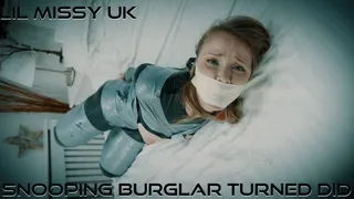 Lil Missy UK - Snooping Burglar Turned in DID *Matrix Look* ( Tape Bondage, Wrap Gagged, Duct Tape Gag, Microfoam Wrap Gag, Bound Gagged )