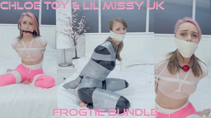 Chloe Toy &amp; Lil Missy UK - Frogtie Bundle ( Bound Gagged, Tape Gagged, Wrap Gagged, Rope Bondage, BDSM, Gagged Women, DID, Frogtie )