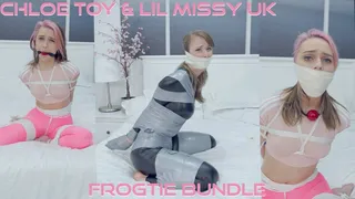 Chloe Toy &amp; Lil Missy UK - Frogtie Bundle ( Bound Gagged, Tape Gagged, Wrap Gagged, Rope Bondage, BDSM, Gagged Women, DID, Frogtie )