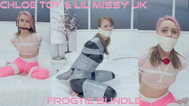 Chloe Toy and Lil Missy UK - Frogtie Bundle ( Bound Gagged, Tape Gagged, Wrap Gagged, Rope Bondage, BDSM, Gagged Women, DID, Frogtie )