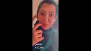 hijab style Muslim, Arab girl, extinguishing cigar with tongue, blowjob and more