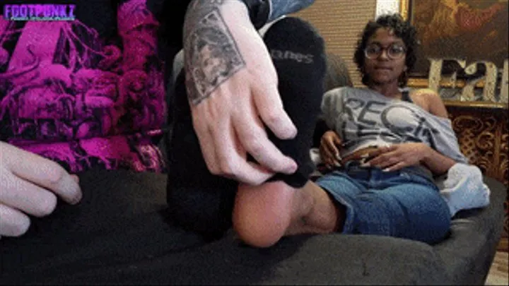 Phoenix's Perfect Ebony Indian Feet Worshipped Fresh out of her Shoes