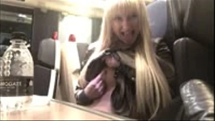 SEXY YOUNG BLONDE BABES PUBLIC TRAIN PUSSY FLASHING AND FINGERING