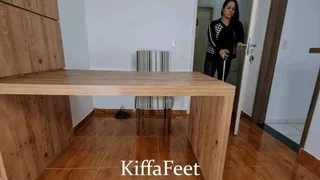 Goddess Kiffa - Foot slave Cleans High heels boots - FOOT IGNORED - FOOT WORSHIP - LEATHER - SWEATY FEET - FOOT DOMINATION - HUMILIATION - AMATEUR - UNDER TABLE - FOOTSTOOL - SHOE WORSHIP - FOOT SMELL