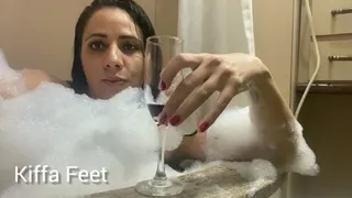 Goddess Kiffa 2 cigarettes smoking fetish in Jacuzzi - HUMAN ASHTRAY - FOOT FETISH - SMOKING