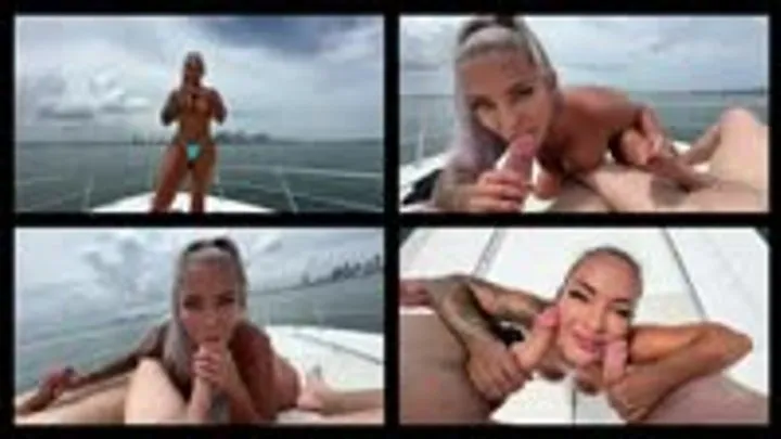 Hayley Davies gives a Double Blowjob on the Yacht