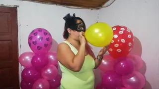 Blowing 12 inch balloons