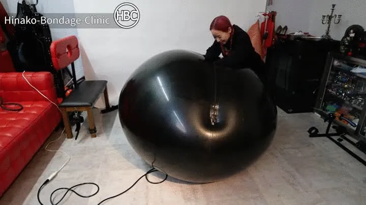 Two Japanese Mistresses Put Sub Inside Big Rubber Ball and Vacuum Bed