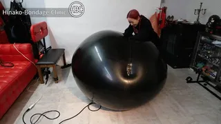 Two Japanese Mistresses Put Sub Inside Big Rubber Ball and Vacuum Bed