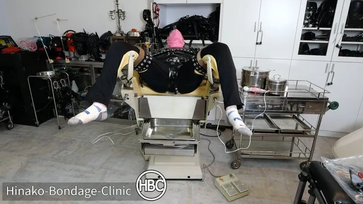 Hinako Ties Her Personal Sub to Gynecology Chair in PVC Bondage