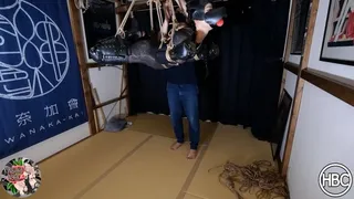 HBC X Kinbaku Work; Pet Play; Nylon Doggy Girl Gets Tied in Rope Bondage, Suspended and Vibed