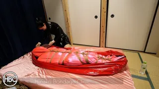 Satin and PVC Rest Sack with Rope Bondage and Breath Play; Abandonment Play Inside Closet