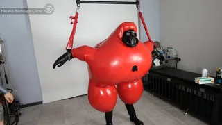 Red Inflatable Suit Bondage and Anal Play!