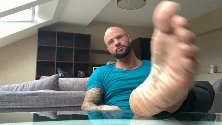 GIANT Step-Daddy has BIG STINKY FEET and HUGE muscles