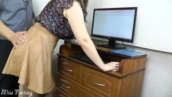 Wife cheating on husband at work JOI