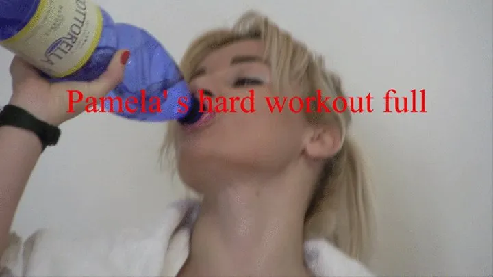 Pamela's hard workout full